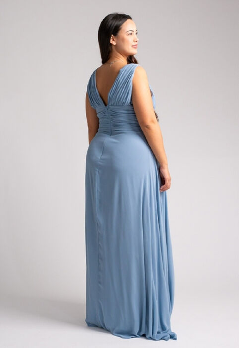 VESTIDO MARION QS - AZUL DUSTY