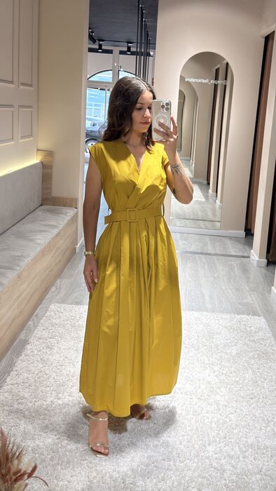 VESTIDO JULIETA  - AMARELO MOSTARDA