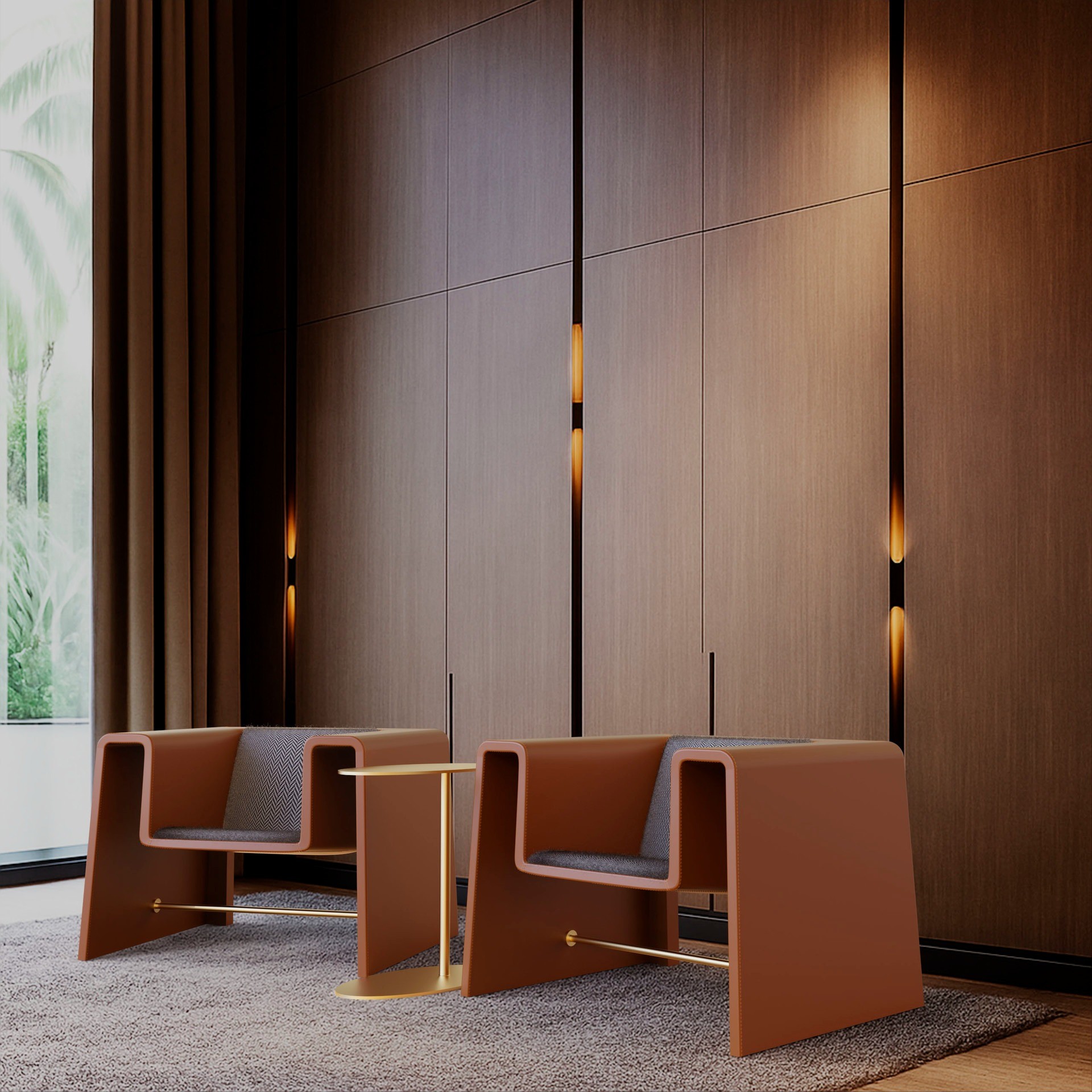 Elegant Portuguese armchair by MAMOA, showcasing artisanal craftsmanship and refined design.