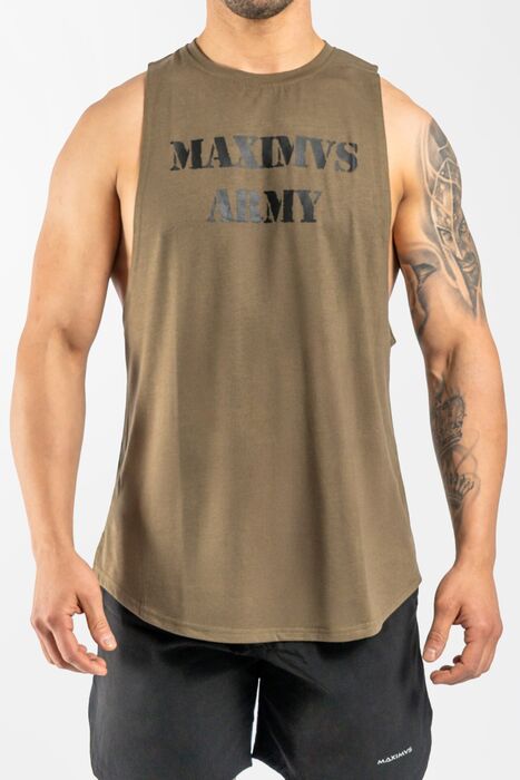 Drop Arm Tank Top - Army Green