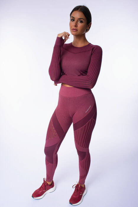 Legging de Cintura Média Vibe (Seamless) - Bordeaux