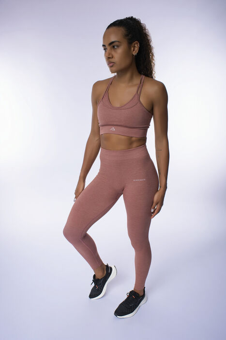 Legging de Cintura Média Yasmine SD (Seamless) - Brown/White