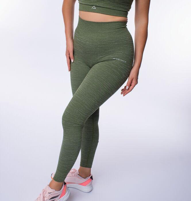 Legging de Cintura Média Yasmine SD (Seamless) - Green/White