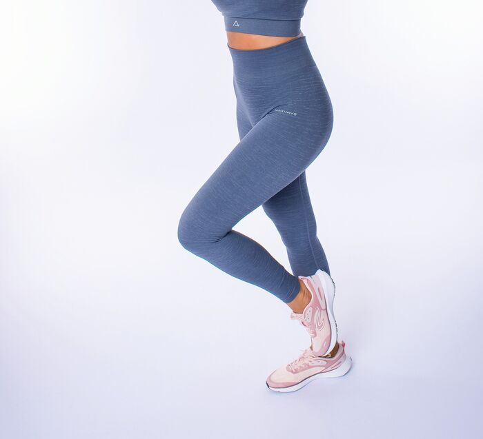 Legging de Cintura Média Yasmine SD (Seamless) - Blue/White
