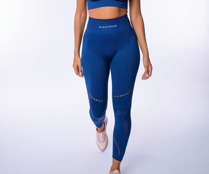 Fresh Seamless Legging de Cintura Média (Seamless) - Navy Blue 
