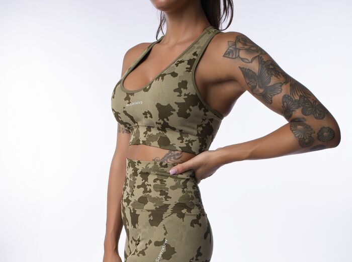 Bra-Soutien de Desporto Camo (Seamless) - Military Green