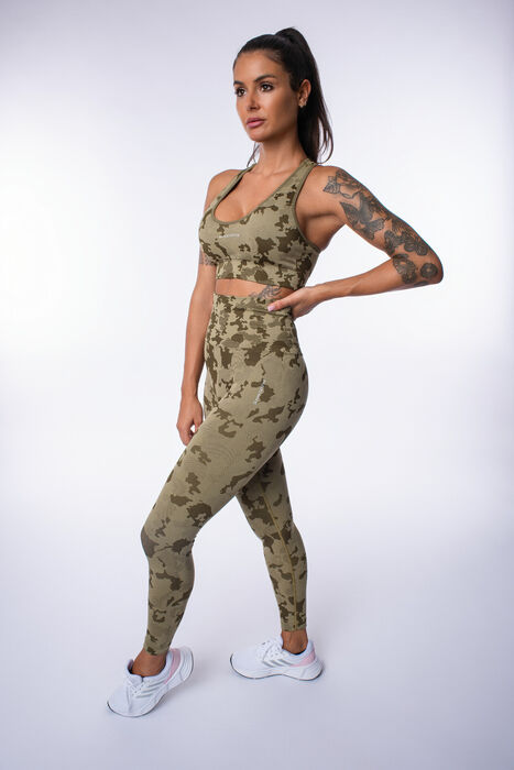 Bra-Soutien de Desporto Camo (Seamless) - Military Green