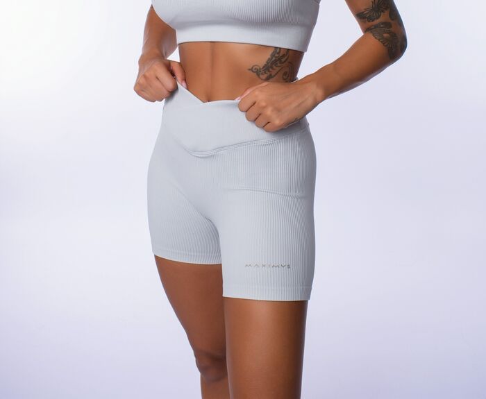 Calção Curto de Cintura Média Sculpt (Seamless) - Light Gray