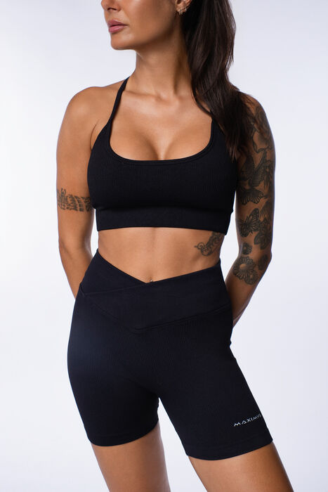 Calção Curto de Cintura Média Sculpt (Seamless) - Black