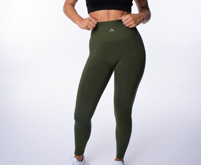 Legging de Cintura Alta M-Yoga (Seamless)  - Olive Green