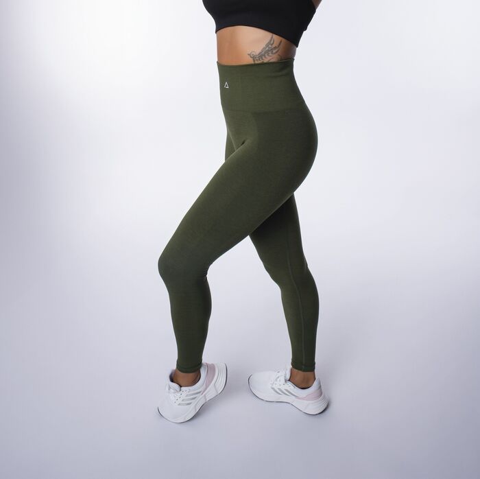 Legging de Cintura Alta M-Yoga (Seamless)  - Olive Green