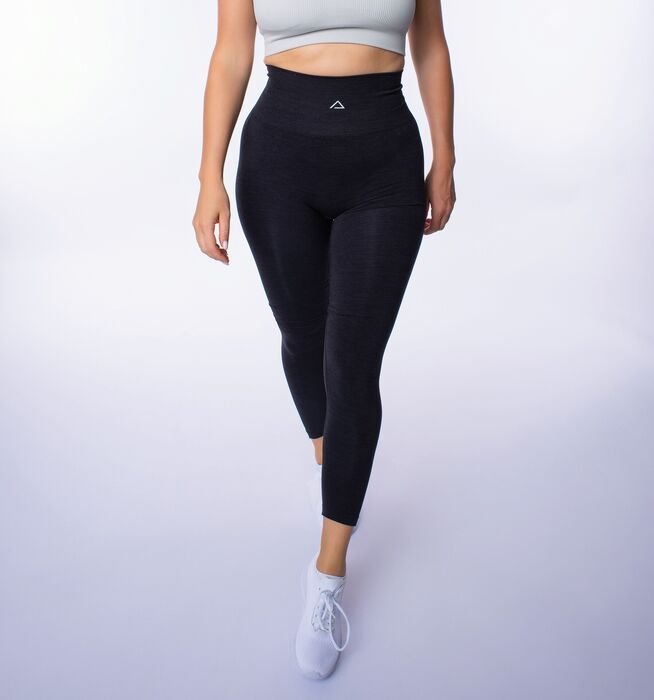 Legging de Cintura Alta M-Yoga  (Seamless) - Black