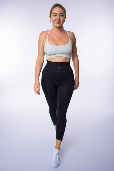 Legging de Cintura Alta M-Yoga  (Seamless) - Black