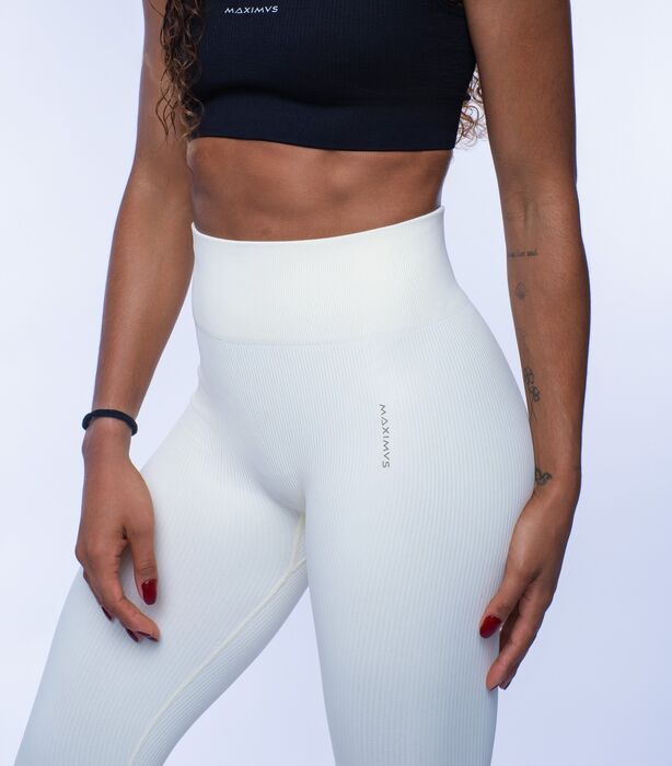 Legging de Cintura Média Essential (Seamless) - Cream