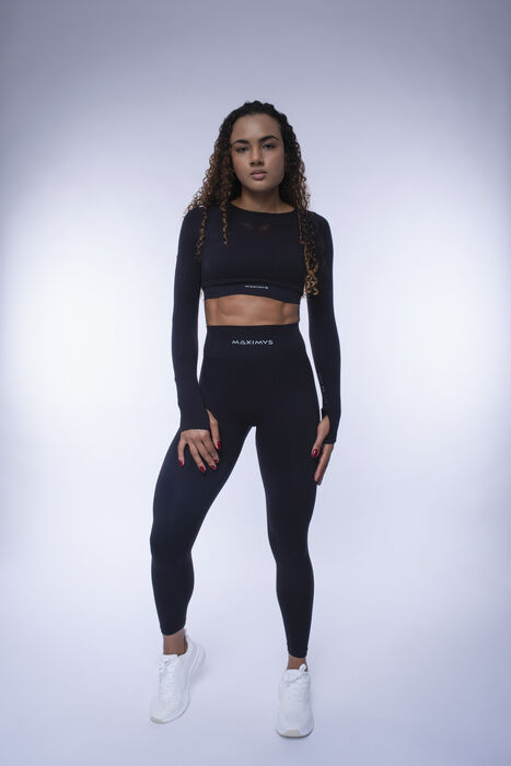 Legging de Cintura Média Grace (Seamless) - Black