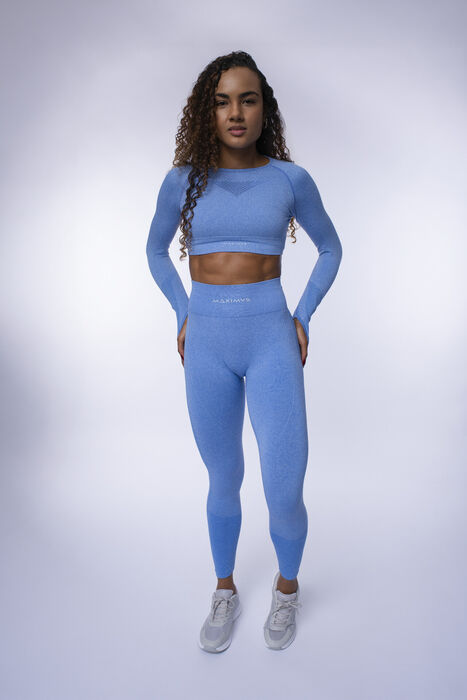 Crop Top de Manga Comprida Grace (Seamless) - Blue