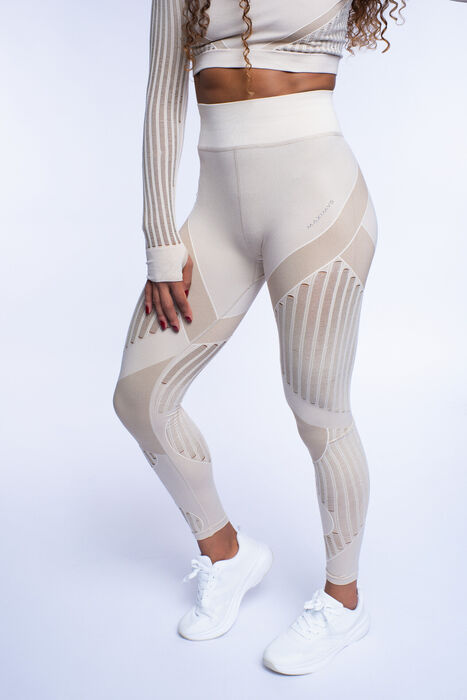 Legging de Cintura Média Vibe (Seamless) - Cream