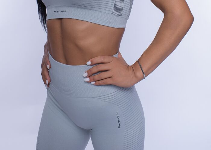 Legging Paris de Cintura Média (Seamless)  - Light Gray 