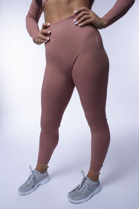 Legging de Cintura Média Yasmine CR (Seamless) - Brown/White