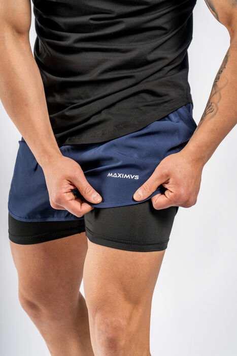 Running Short (2 In 1)  - Navy Blue