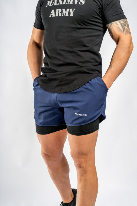 Running Short (2 In 1)  - Navy Blue