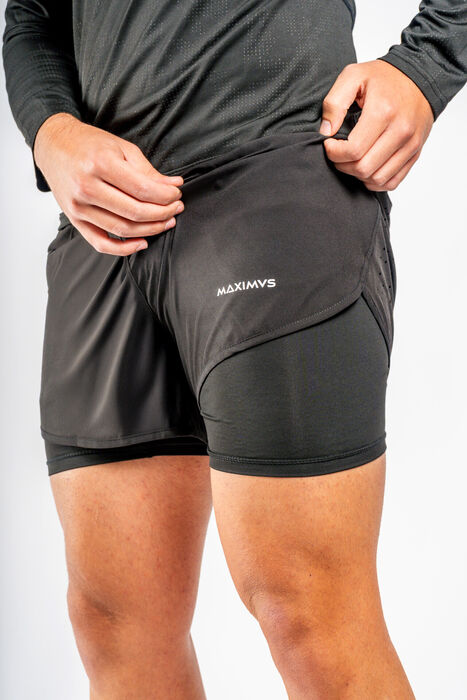 Running Short (2 In 1)  - Black