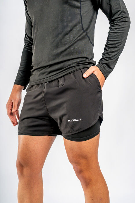 Running Short (2 In 1)  - Black