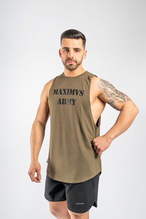 Drop Arm Tank Top - Army Green