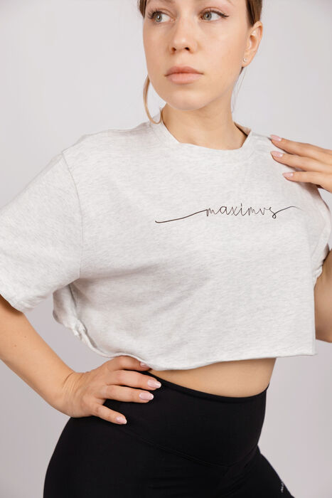 Carmen Crop Top - Light Gray Mix