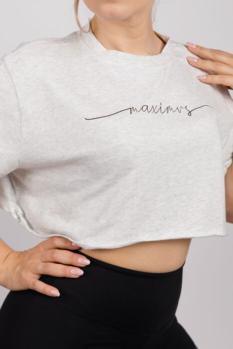 Carmen Crop Top - Light Gray Mix