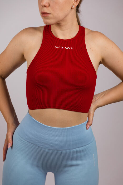 Devon Crop Top - Bright Red