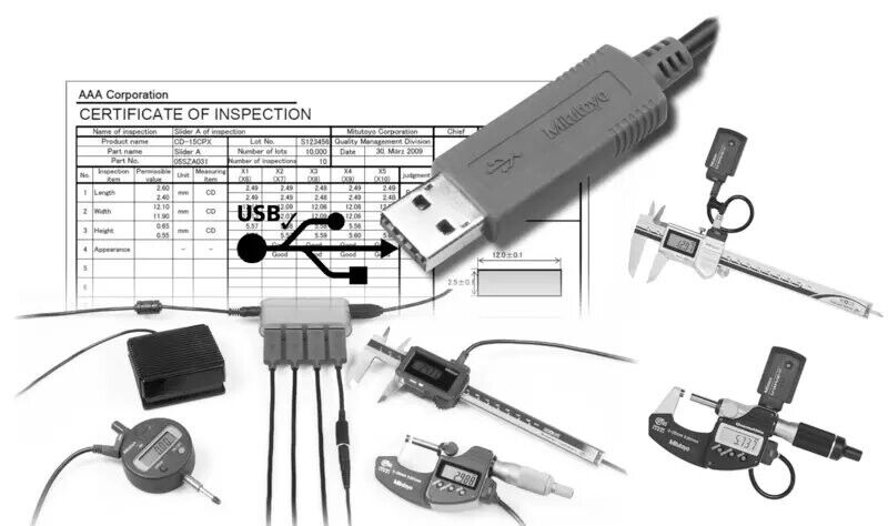06AGR543 - USB-ITPAK Vers. 3.0 USB Dongle + Manual (disponível online), Mitutoyo