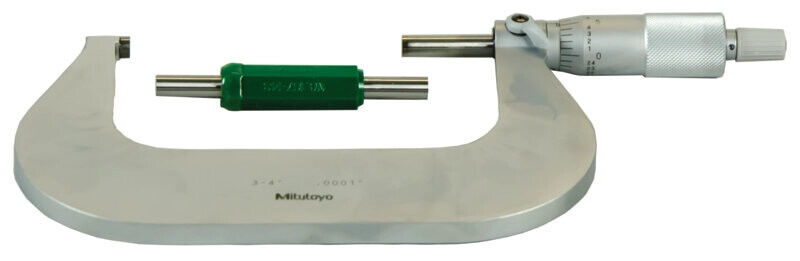 101-120 - Micrómetro de exteriores com acabamento cromado 3-4", Ratchet, 0,0001", Mitutoyo
