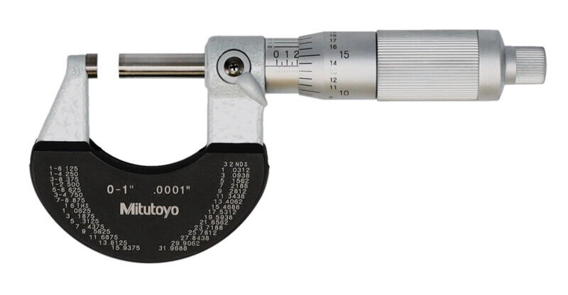 102-329-10 - Outside Micrometer com Heat Ins. Plate 0-1", Friction Thimble, 0,0001", Mitutoyo