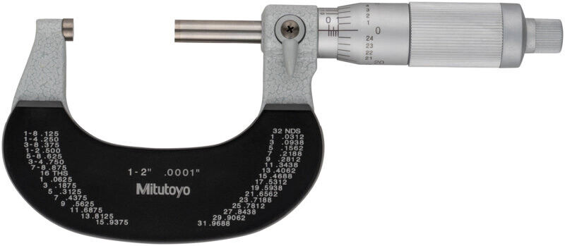 102-330-10 - Outside Micrometer com Heat Ins. Plate 1-2", Friction Thimble, 0,0001", Mitutoyo
