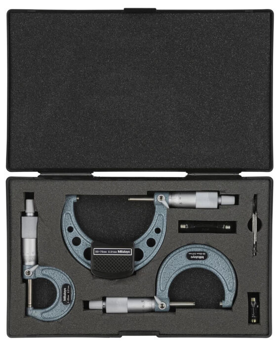 103-927-10 - Micrómetro de Exteriores -Conjunto 0-75mm, (3 pcs.), Mitutoyo