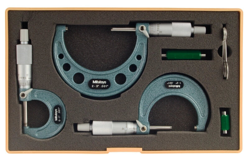 103-929 - Micrómetro de Exteriores -Conjunto 0-3", (3 pcs.), 0,001", Mitutoyo