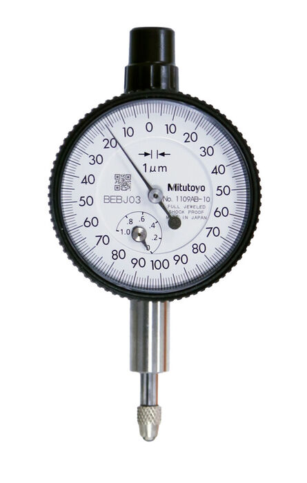 1109AB-10 - Comparador, Tampa lisa, Modelo ISO, Jewelled Bearing, 1mm, 0,001mm, Mitutoyo