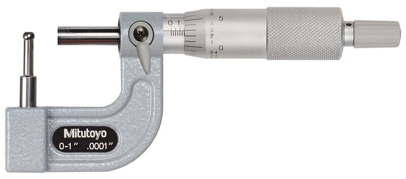 115-313 - Micrómetro -Tubos Cylindrical Anvil Flat Spindle, 0-1", Mitutoyo