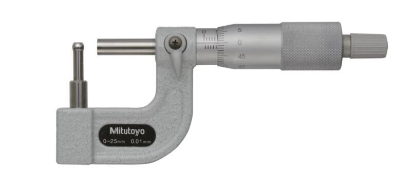 115-315 - Micrómetro -Tubos Cylindrical Anvil Flat Spindle, 0-25mm, Mitutoyo