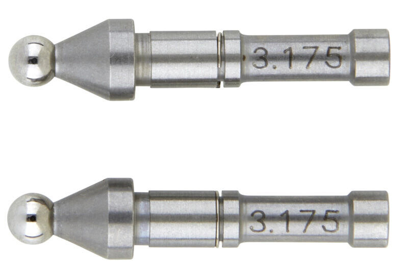 124-808 - Par de Pontas Intermutáveis -Esféricas 3,175mm,(1/8"), Mitutoyo