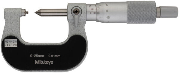 125-102 - Micrómetro -Roscas 0-25mm, 0,6-0,9mm/44-28TPI, Mitutoyo