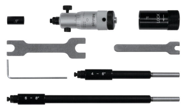 141-208 - Micrómetro de Interiores -Hastes Intermutáveis 2-8", com 3 Rods, Hardened Face, Mitutoyo