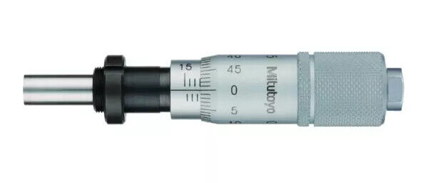 149-822-10 - cabeça micrométrica, Metal duro Tipped Spindle Standard Type, 0-15mm, 0,01mm, Flat, com Clamp Nut, Rev. Reading, Mitutoyo