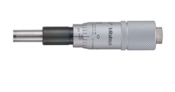 149-831-10 - cabeça micrométrica, Metal duro Tipped Spindle Standard Type, 0-0,5", 0,001", Flat, Rev. Reading, Mitutoyo