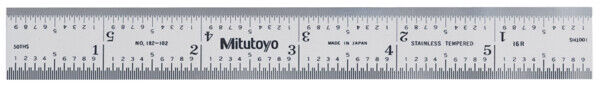182-102 - Réguas de Aço 6", Polegadas, Mitutoyo