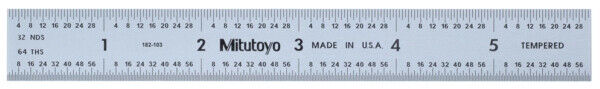 182-103 - Réguas de Aço 6", Polegadas, Mitutoyo