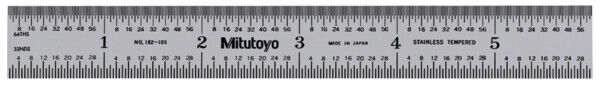 182-105 - Régua de Aço 150mm/6", Métrico/Polegadas, Mitutoyo