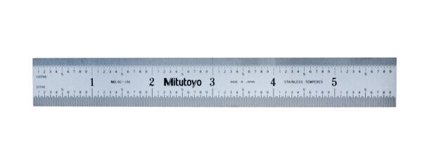 182-106 - Réguas de Aço 150mm/6", Métrico/Polegadas, Mitutoyo