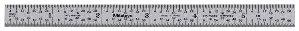 182-201 - Réguas de Aço 6", Polegadas, Mitutoyo
